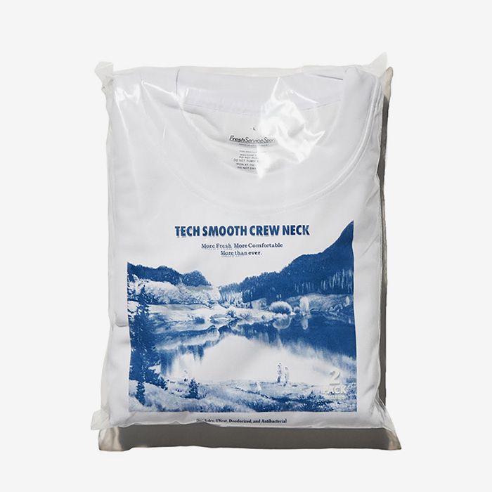 2-PACK TECH SMOOTH S/S CREW NECK / WHITE