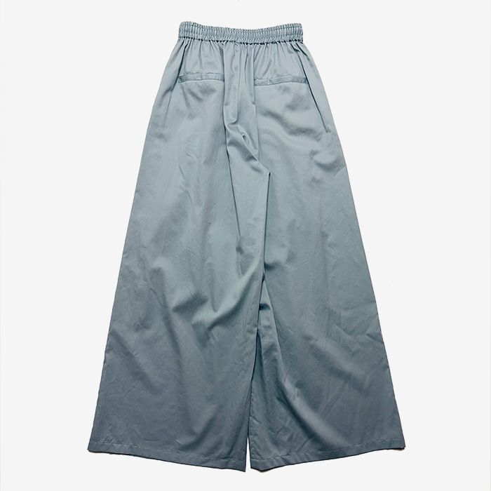 Silicon Poplin Two Tuck Easy Wide Pants / Smoke Blue