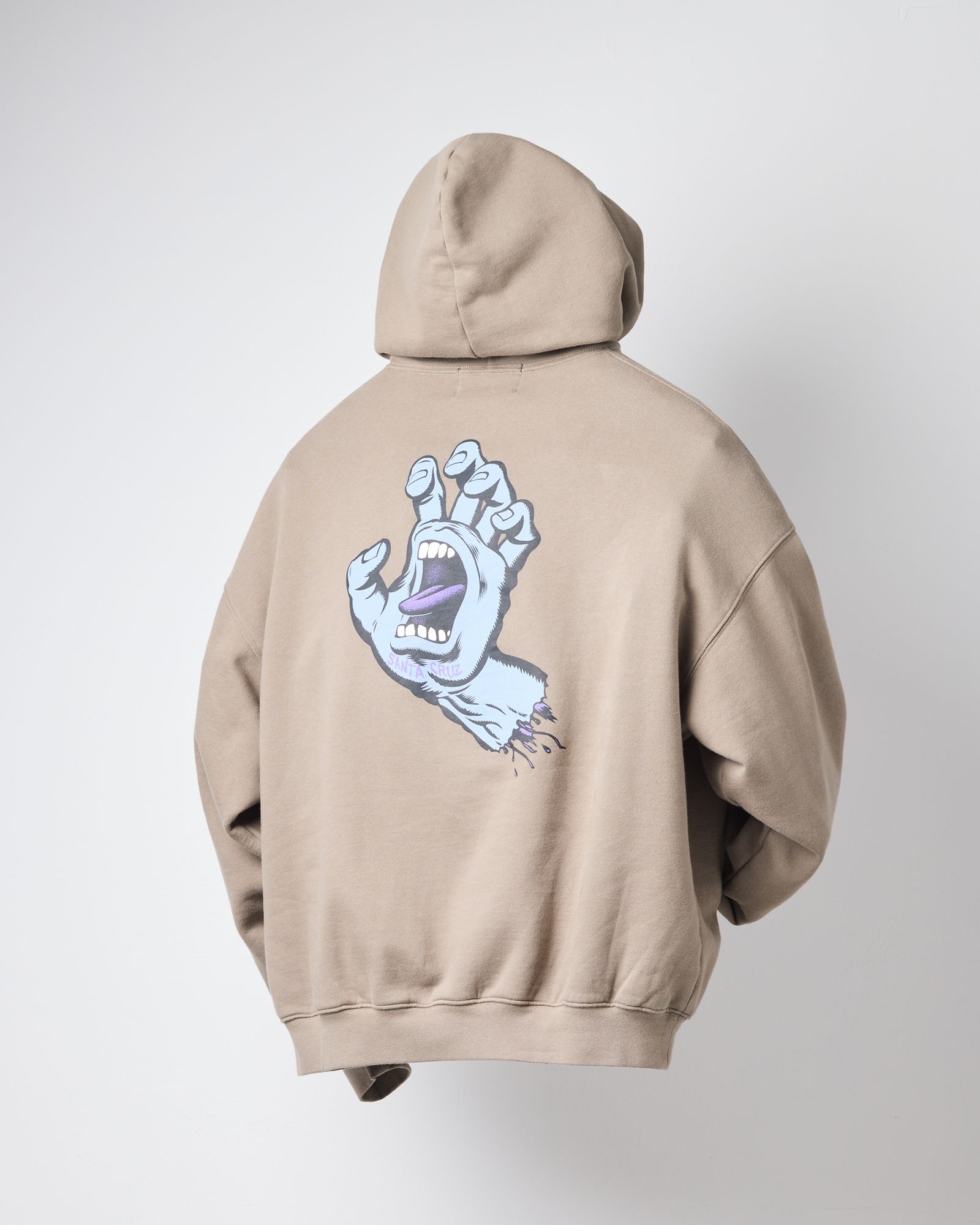 SANTA CRUZ / SCREAMING HAND HOODIE / Taupe Grey