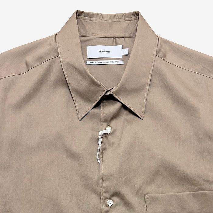 Silicon Poplin Oversized Regular Collar Shirt / Taupe