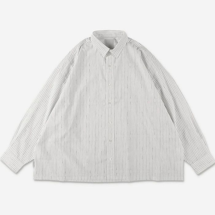 COTTON STRIPE SLIT SHIRT | WHITE