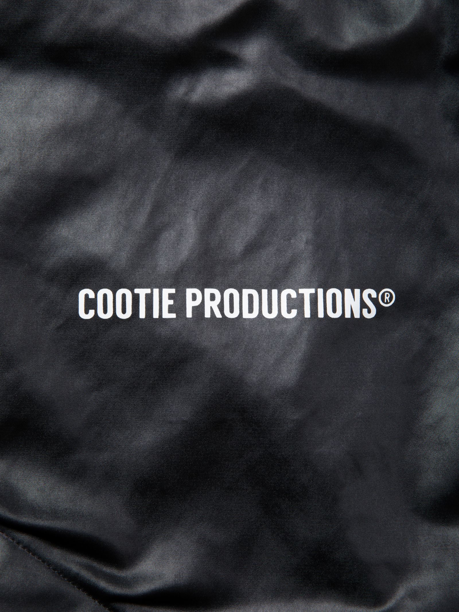 COOTIE PRODUCTIONS - Damp Coated Satin Track Jacket / BLACK COOTIE PRODUCTIONS - Damp Coated Satin Track Jacket / BLACK