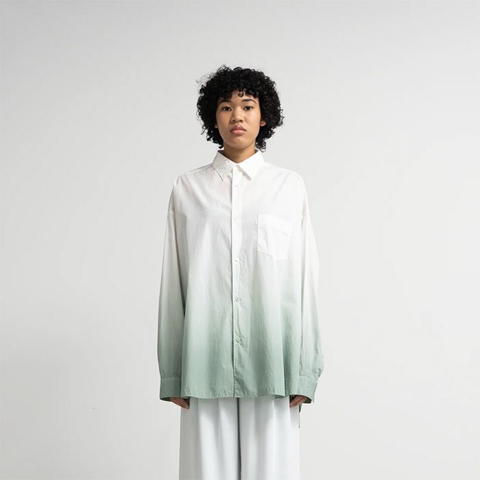 Broad L/S Oversized Regular Collar Shirt / PALE GREEN