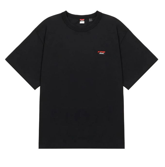 ECO HYBRID BOX LOGO EMBROIDERY TEE / BLACK / ナンガ刺繡ロゴTシャツ