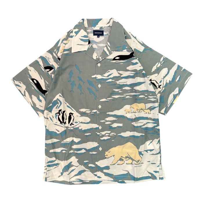EDGD OPEN COLLAR TEXTILE SS SHIRT / GRAY