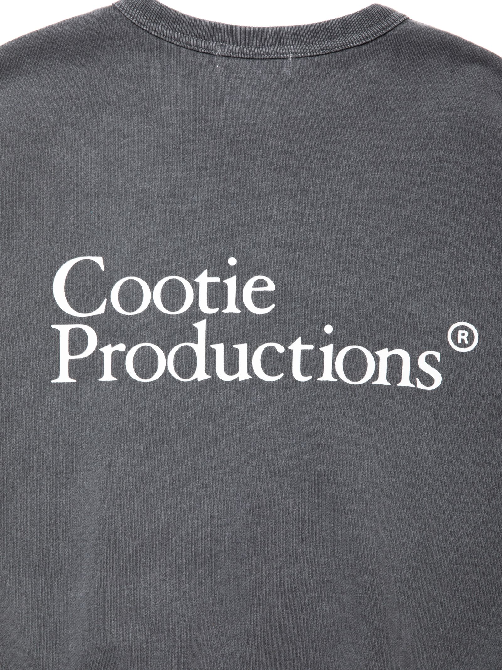 COOTIE PRODUCTIONS - Pigment Dyed Open End Yarn Sweat Crew / BLACK / ピグメント加工スウェット  | Stripe Online Store