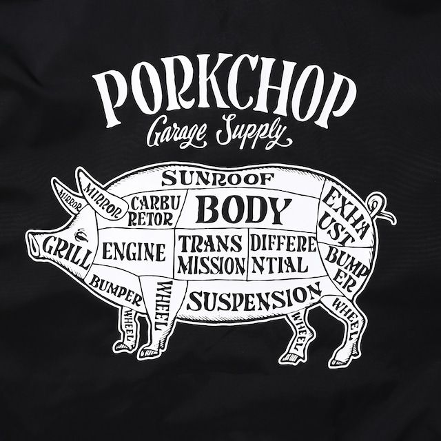 PORKCHOP - PORK BACK COACH JKT / BK×WH | Stripe Online Store
