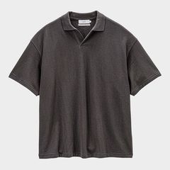Cotton Pique Jersey S/S Skipper Polo / Charcoal