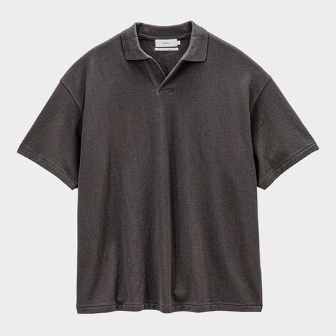 Cotton Pique Jersey S/S Skipper Polo / Charcoal