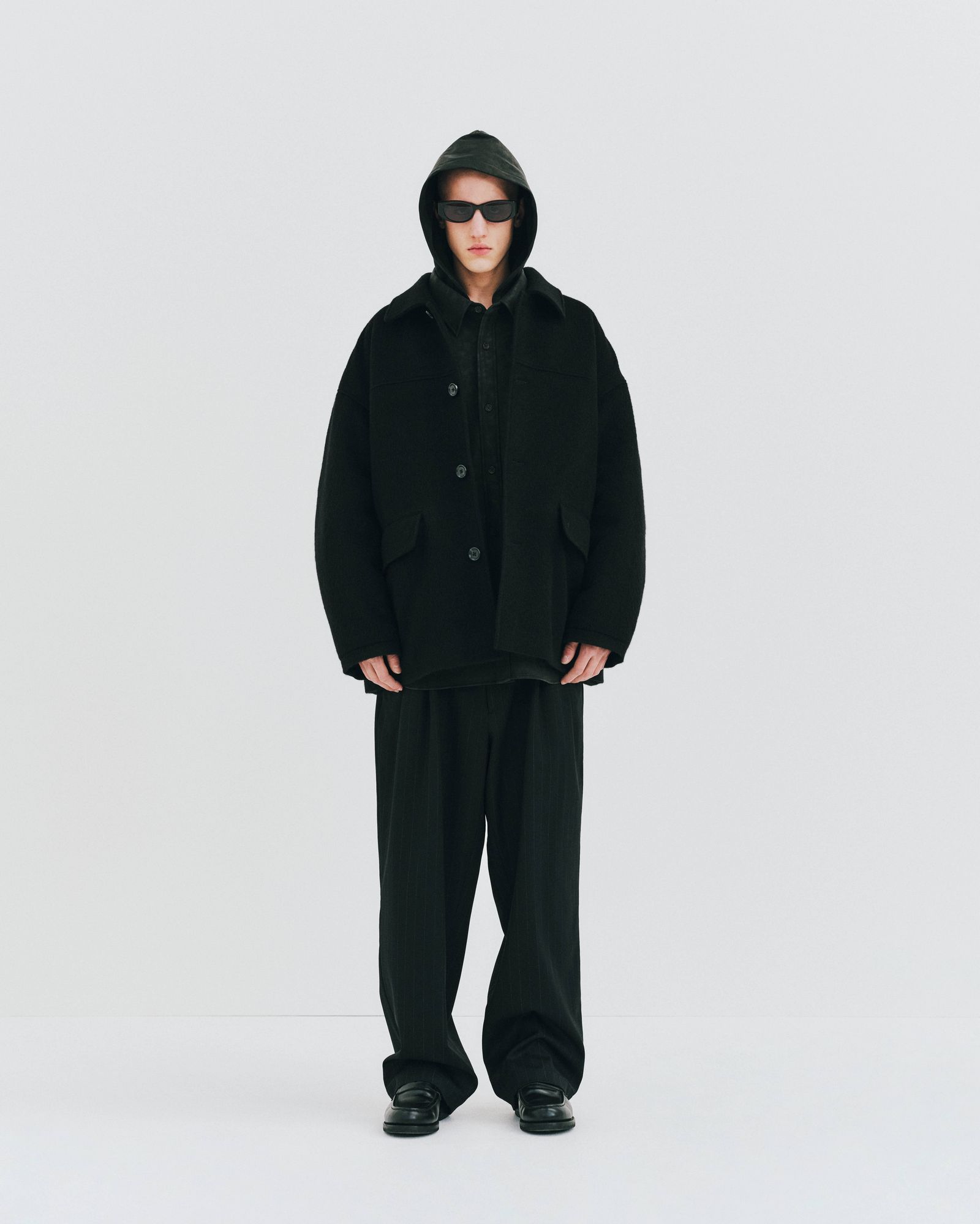 Wool Gabardine 2 Tuck Easy Trousers / STRIPE /  イージー トラウザーズ / CTE-26A105