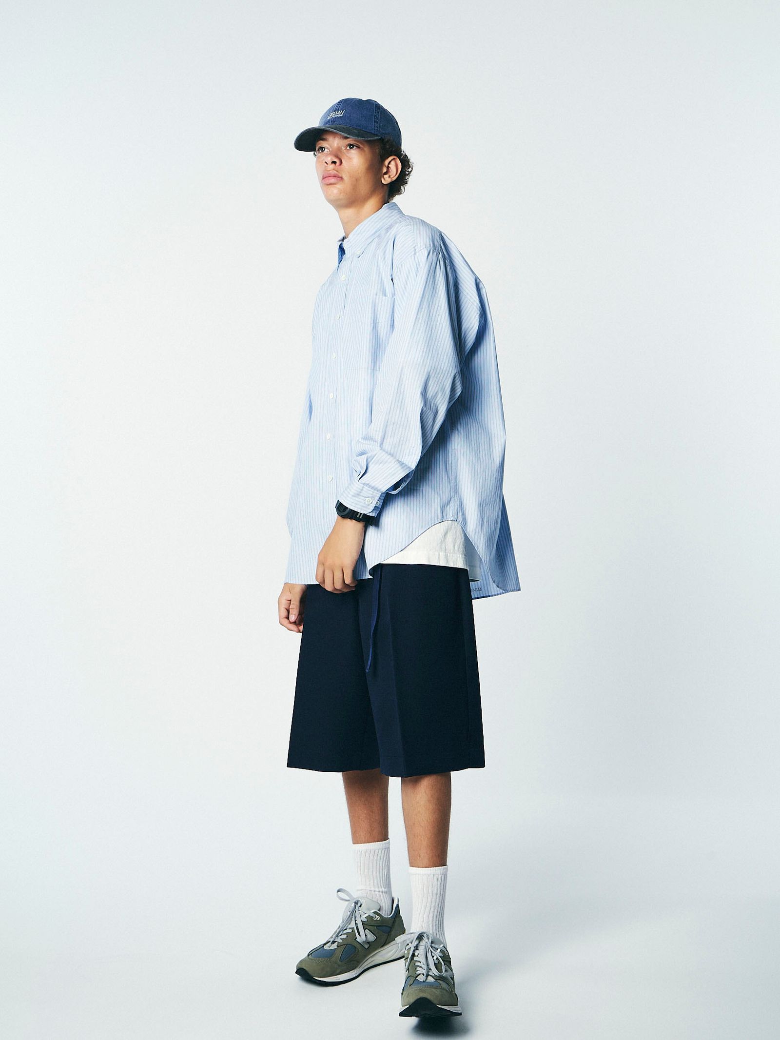 SEDAN ALL-PURPOSE - Poplin Stripe Big BD Shirt / Blue×White