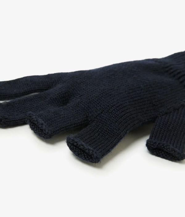 HIKER FINGERLESS GLOVES WOOL YARN / NAVY