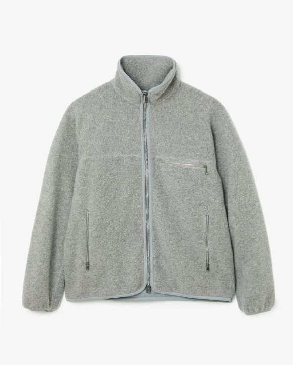 HIKER FULL ZIP BROUSON WOOL POLY NYLON PILE / HEATHER GRAY