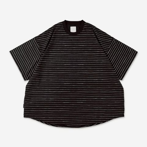 SUPER BIG SIDE STRIPE TECH SS TEE | BLACK