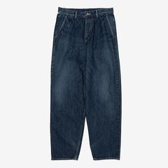 Selvage Denim Two Tuck Tapered Pants -DARK FADE- / INDIGO DARK FADE