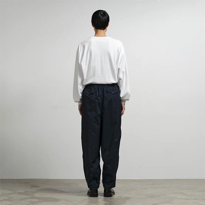 Garment Dyed Typewritter Parachute Pants / Black