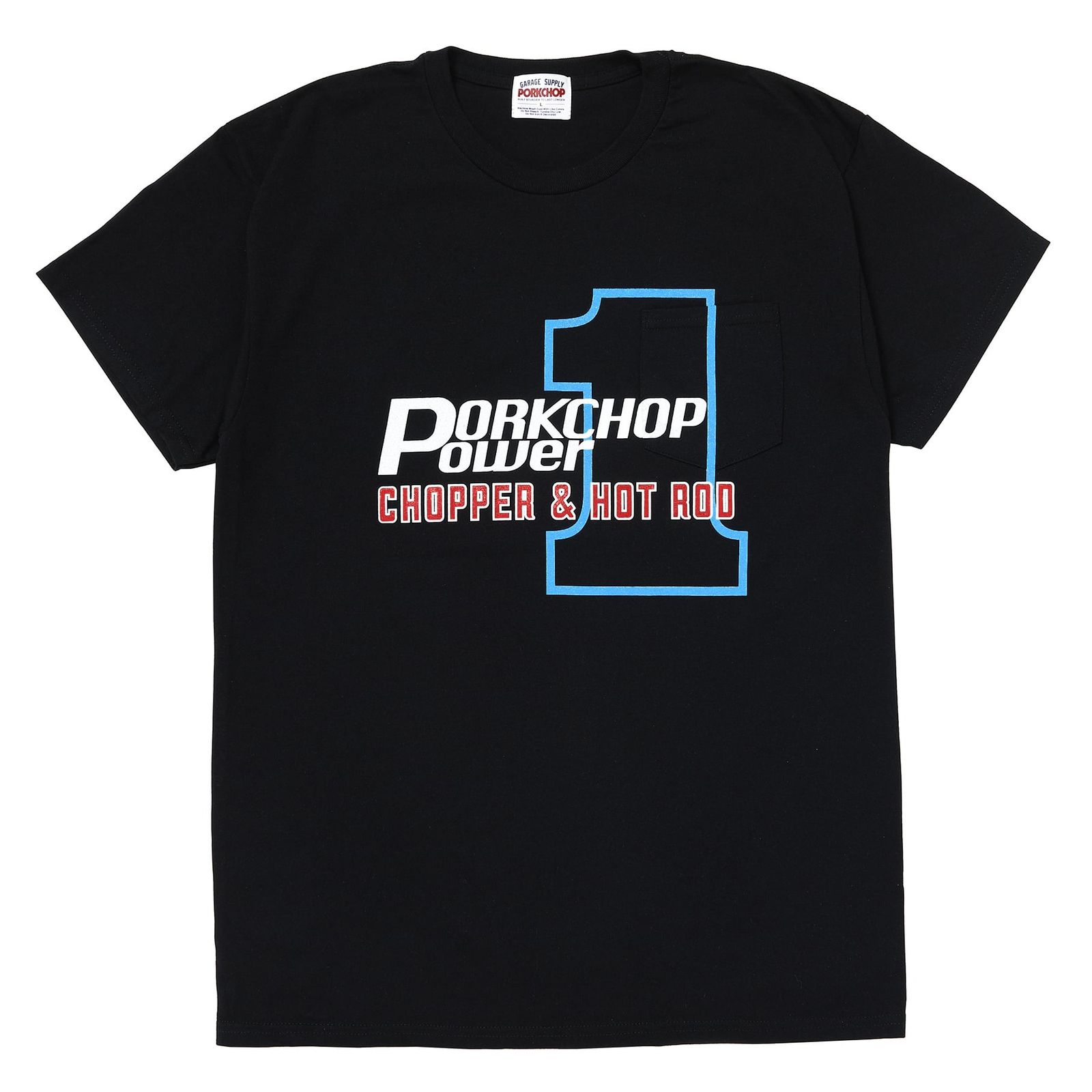P POWER POCKET TEE / BLACK / プリントティー