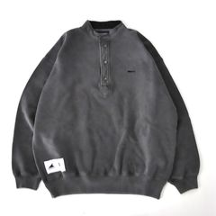 VOIL HENLEY NECK PIGMENT DYE / BLACK