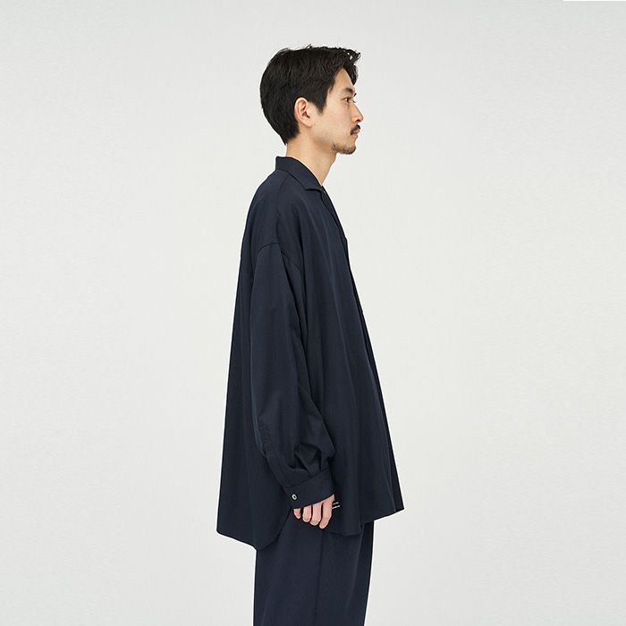 FreshService - COOLFIBER OPEN COLLAR L/S SHIRT / BLACK