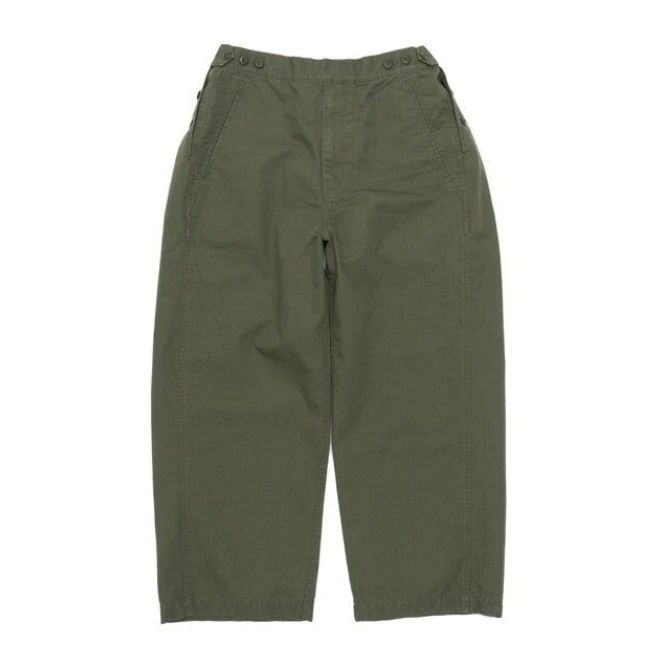 TapWater - Cotton Ripstop Military Trousers / KHAKI | Stripe