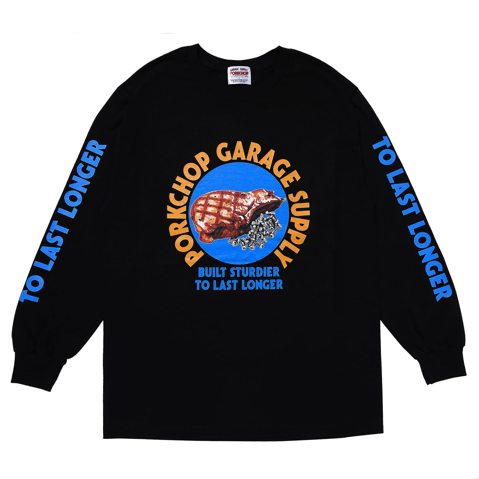 PC & SCREW L/S TEE / BLACK / プリントロンティー