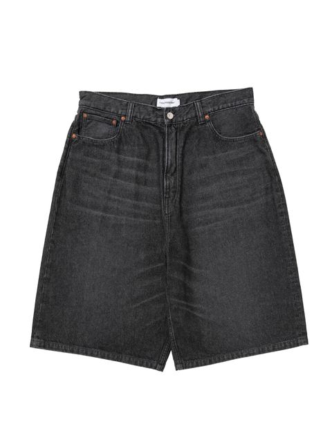 12.5oz Denim 5 Pocket Extra Baggy Shorts / BLACK AGING FADE /  デニムショーツ / CTE-26S117