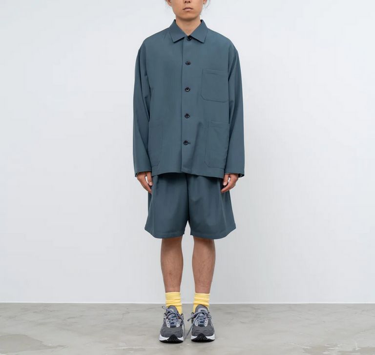 Graphpaper - Dry Wool Tropical Coverall / DARK SLATE | Stripe