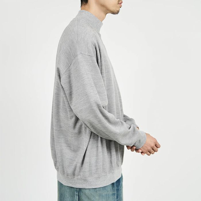 Wool Honeycomb Mock Neck Thermal  / H.GRAY