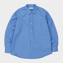 Women / High Count Broad L/S Oversized Regular Collar Shirt / Blue
