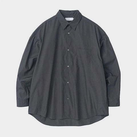 Broad L/S Oversized Regular Collar Shirt / C.Gray