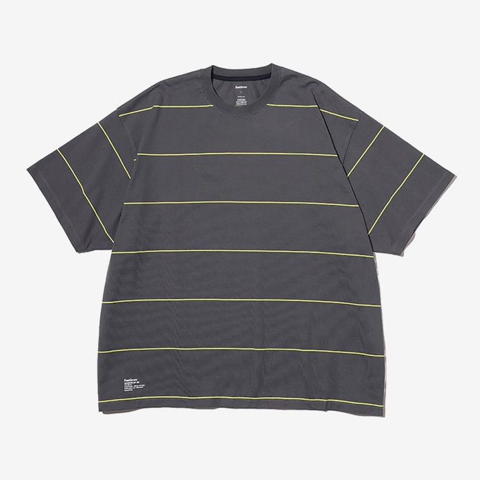 PIN BORDER S/S TEE / GRAY×YELLOW