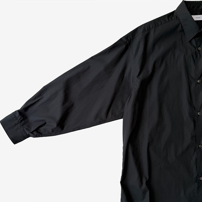 Broad L/S Oversized Regular Collar Shirt / BLACK