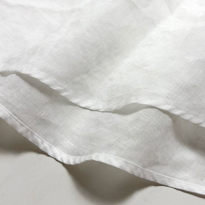 Linen L/S Oversized Regular Collar Shirt / White
