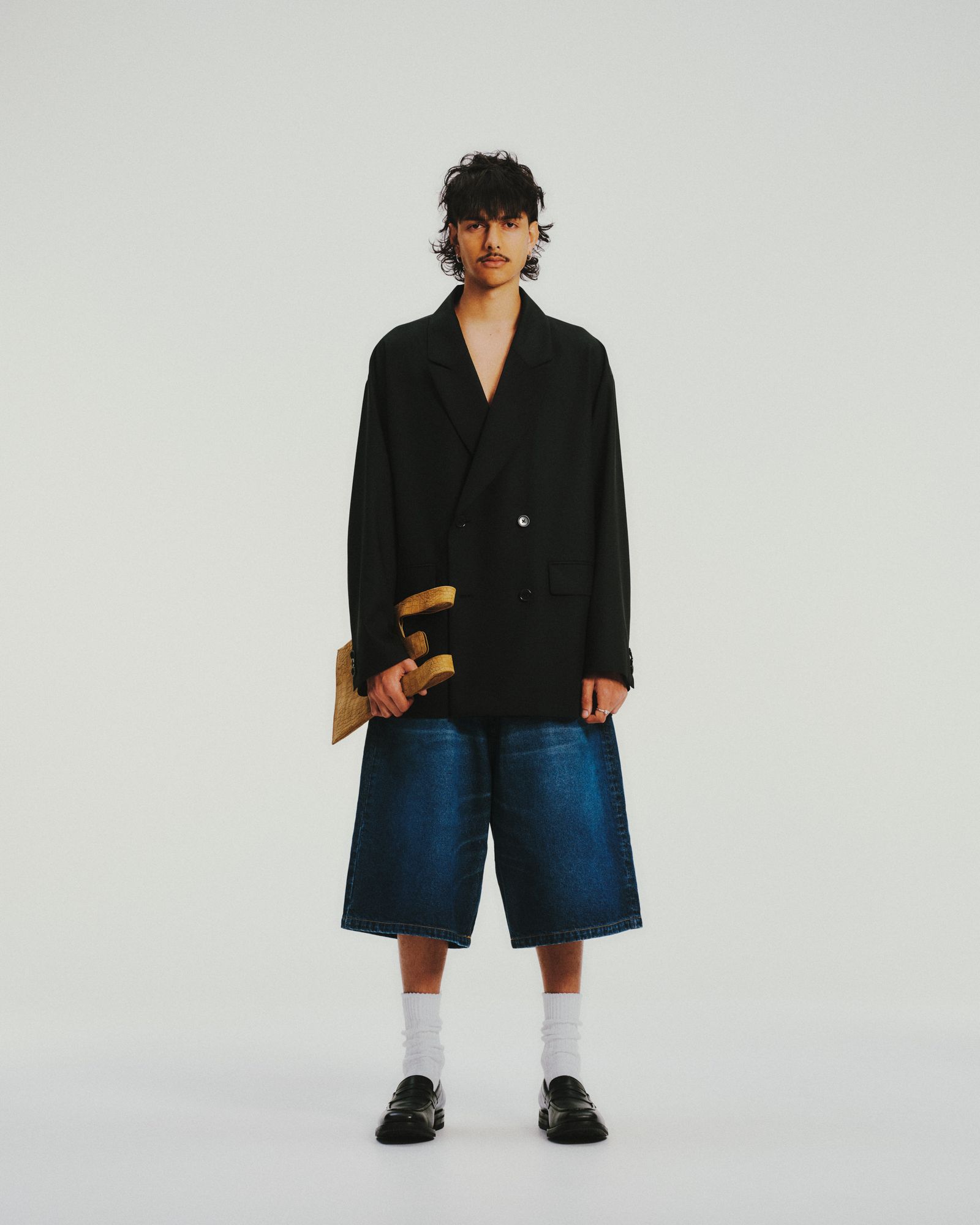 12.5oz Denim 5 Pocket Extra Baggy Shorts / INDIGO AGING FADE /  デニムショーツ / CTE-26S117