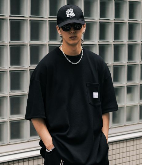 COOTIE PRODUCTIONS - T/C Waffle Error Fit S/S Tee / BLACK