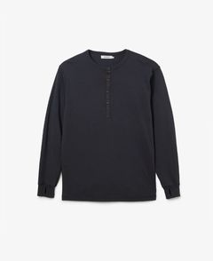 DWELLER L/S HENRY NECK TEE COTTON JERSEY / CHARCOAL