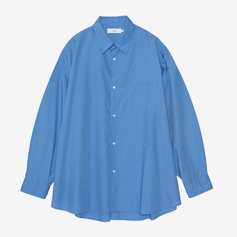 Broad L/S Oversized Regular Collar Shirt / Blue