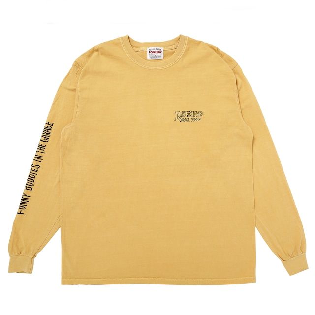 MAD SPRAY L/S TEE / MUSTARD / プリントロンティー
