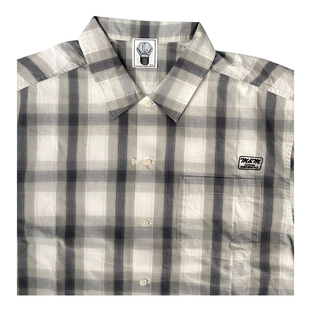 L/S CHECK SHIRT / WHITE/GRAY / チェックシャツ