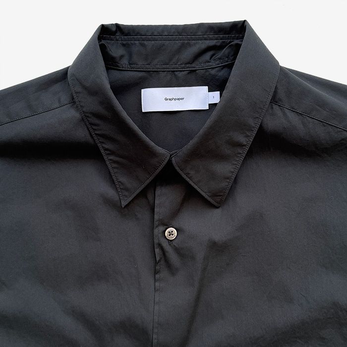 Broad L/S Oversized Regular Collar Shirt / BLACK
