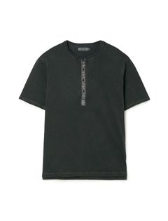 DWELLER S/S HENRY NECK TEE COTTON JERSEY PIGMENT DYE / CHARCOAL