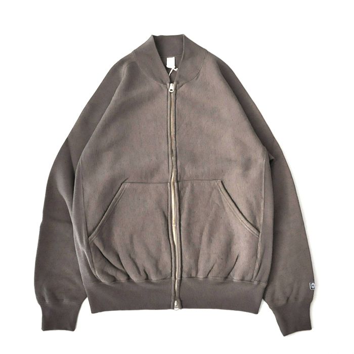 Zip Rib Neck Sweat / Slate Gray