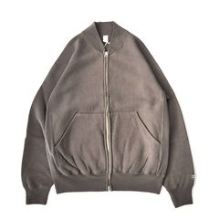 Zip Rib Neck Sweat / Slate Gray