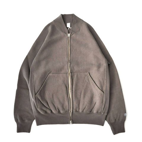 Zip Rib Neck Sweat / Slate Gray