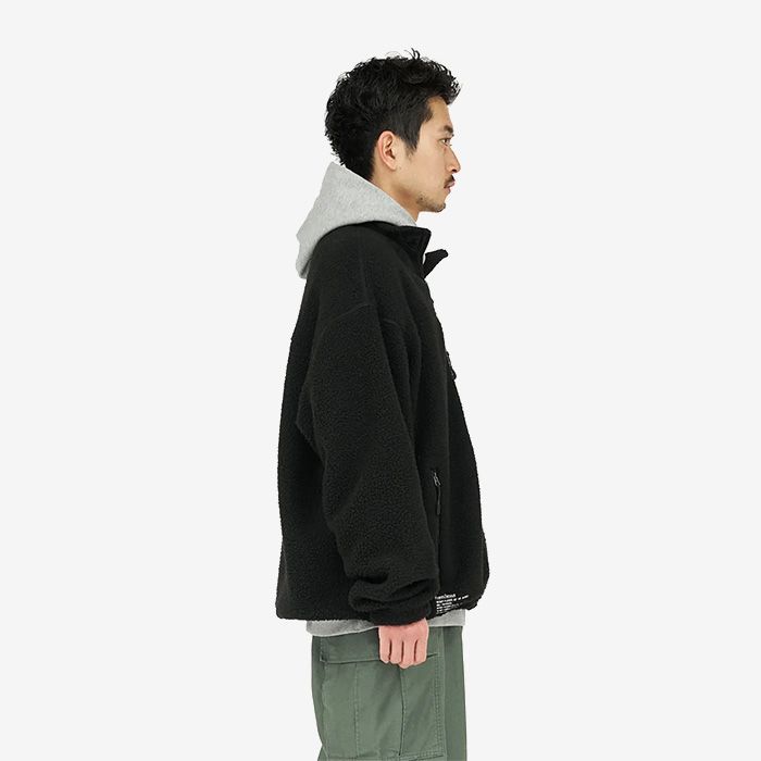 HEAVY FLEECE ZIP-UP JACKET / BLACK