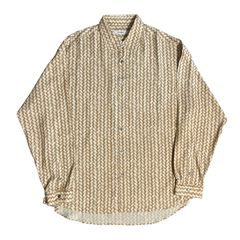 AJIRO BAMBOO REGULAR COLLAR SHIRT / BEIGE / 総柄シャツ