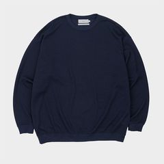 Wool Honeycomb Crew Neck Thermal  / NAVY