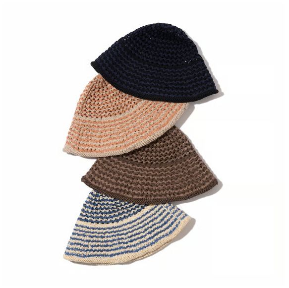 Cotton Croche Knit Hat / BROWN /  クロシェニットハット
