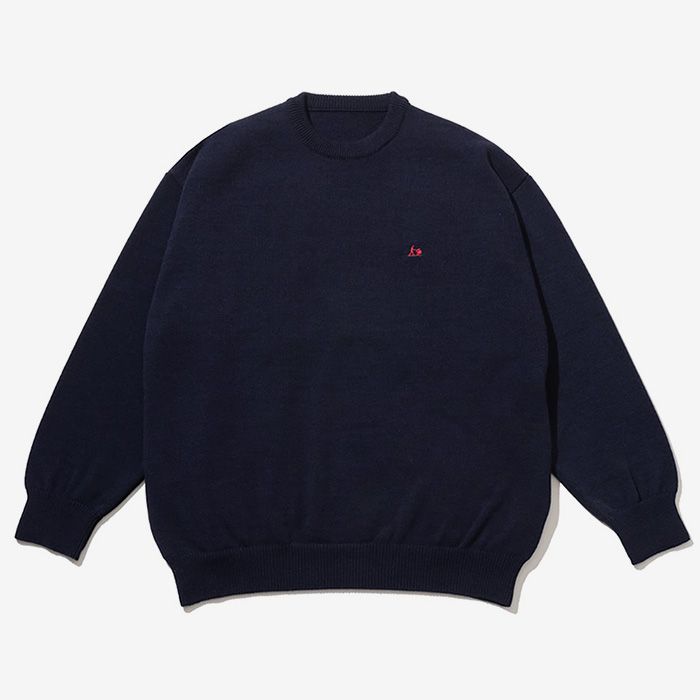 THERMAL JERSEY CREW NECK KNIT / NAVY
