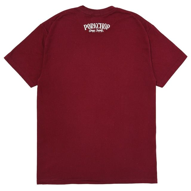 PORKCHOP - PORK FRONT TEE 25 / BURGUNDY / プリントティー
